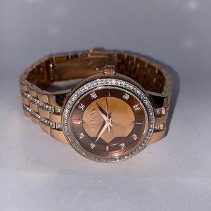 Bulova phantom ladies rose gold crystal watch